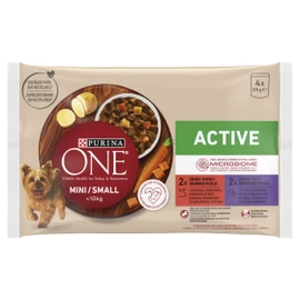 ONE Kutya Alutasak - Mini Adult Szószban Active Marha, Kacsa 85g x 4