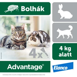 ADVANTAGE Macska Nyúl Csepp - Bolha 4kg-ig 0,4ml x 4