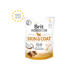 BRIT Care Kutya Jutalomfalat - Functional Snack Adult Szőr és Bőr Krill-Kókusz 150g