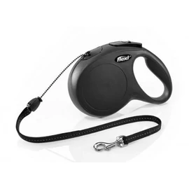 FLEXI Kutya Póráz - 20kg-ig M Classic Zsinóros Fekete 8m