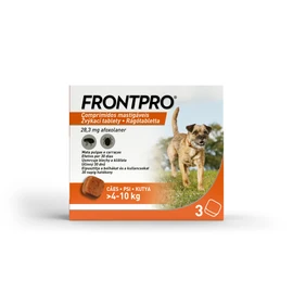 FRONTPRO Kutya Rágótabletta - Bolha Kullancs irtó ( 4-10kg) S 28mg x 3
