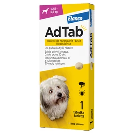 ADTAB Kutya Rágótabletta - Bolha Kullancs irtó ( 2,5-5,5kg) 112mg x 1