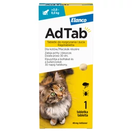 ADTAB Macska Rágótabletta - Bolha Kullancs irtó (2-8kg) 48mg x 1