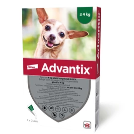 ADVANTIX Kutya Csepp - Bolha Kullancs irtó Szúnyog Szőrtetű Istállólégy ellen (1,5-4kg) 0,4ml x 1