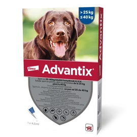 ADVANTIX Kutya Csepp - Bolha Kullancs irtó Szúnyog Szőrtetű, Istállólégy ellen (25-40kg) 4ml x 1