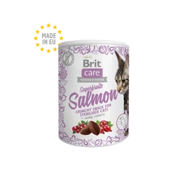 BRIT Care Macska Jutalomfalat - Adult Snack Superfruits Salmon Lazac 100g