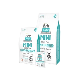 BRIT Care Kutyatáp - Grain Free Mini Adult Light & Sterilised  Nyúl-Lazac  400g
