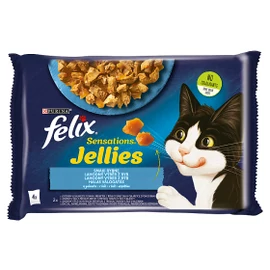 FELIX Macska Alutasak - Sensations Jellies Halas válogatás Aszpikban 85g x 4