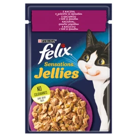 FELIX Macska Alutasak - Sensations Jellies Kacsa, Spenót Aszpikban 85g