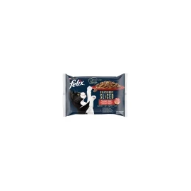 FELIX Macska Alutasak - Deliciously Sliced Házias Válogatás Aszpikban 80g x 4
