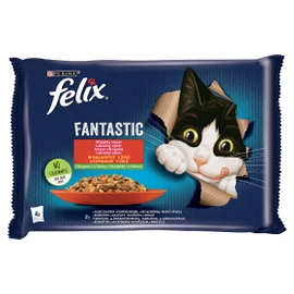 FELIX Macska Alutasak - Fantastic Csirke Marha Zöldség Aszpikban 85g x 4