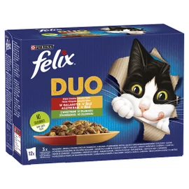 FELIX Macska Alutasak - Fantastic Duo Házias válogatás Zöldséggel Aszpikban 85g x12