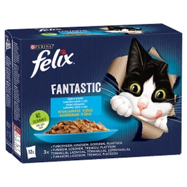 FELIX Macska Alutasak - Fantastic Halas válogatás Aszpikban 85g x12