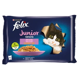 FELIX Macska Alutasak Junior - Fantastic Aszpikban Csirkével Lazac 85g x 4