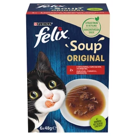 FELIX Macska Tasakos Leves - Soup Original Házias válogatás Szószban 48g x 6