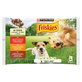 FRISKIES Kutya Alutasak - Adult Szószos válogatás Marha, Csirke, Bárány 85g x 4