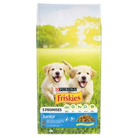 FRISKIES Kutyatáp - Junior Csirkével, Zöldségekkel és tejjel 15kg