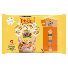 FRISKIES Macska Alutasak - Szószban Csirkével, Kacsával, Lazaccal, Pulykával  85gx 4