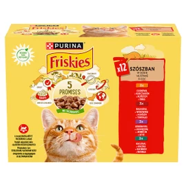 FRISKIES Macska Alutasak - Szószban Csirkével, Marhával, Báránnyal, Kacsával 85g x12