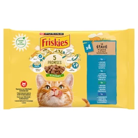 FRISKIES Macska Alutasak - Szószban Lazaccal, Tonhallal, Szardíniával, Tőkehallal 85g x 4