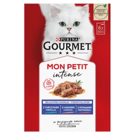 GOURMET Mon Petit Macska Alutasak - Tonhallal, Lazaccal, Pisztránggal 50g x6