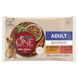 ONE Kutya Alutasak - Mini Adult Szószos Csirkével Marhával 85g x 4