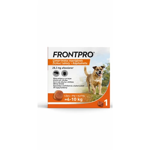 FRONTPRO Kutya Rágótabletta - Bolha Kullancs irtó ( 4-10kg) S 28mg x 1