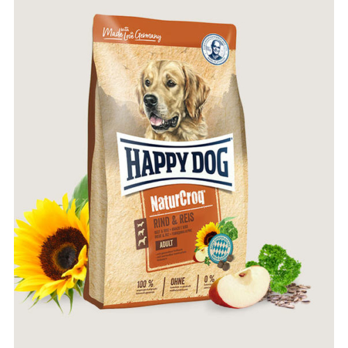 Happy Dog Kutyatáp - Natur Croq Rind & Reis 15kg