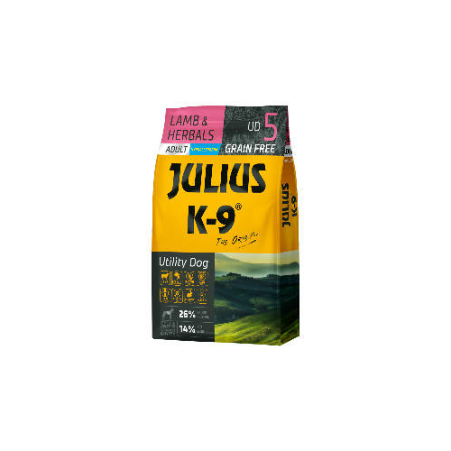 JULIUS-K9 Kutyatáp - Adult GF Utility Dog Hypoallergenic Lamb Herbals 10kg