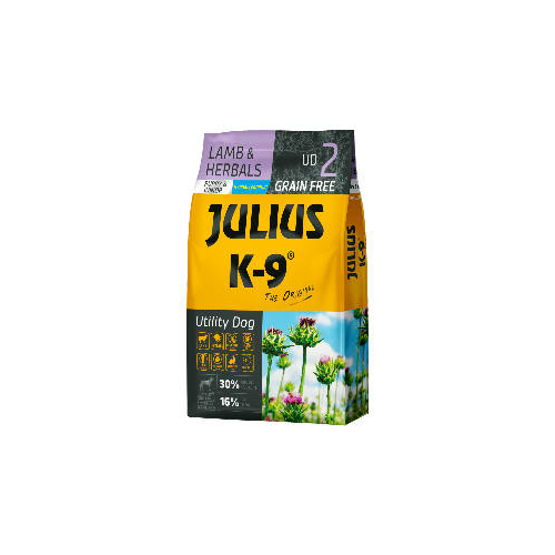 JULIUS-K9 Kutyatáp - Puppy GF Utility Dog Hypoallergenic Lamb Herbals 10kg
