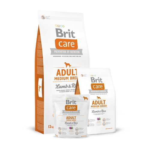BRIT Care Kutyatáp - Adult Medium Breed Lamb & Rice 12kg