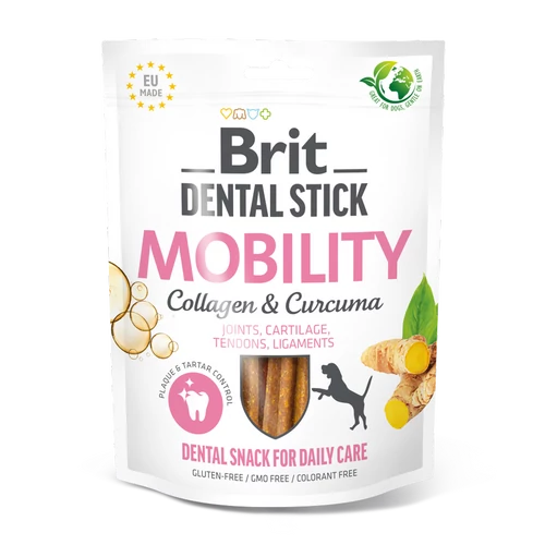 BRIT Care Kutya Jutalomfalat - Dental Stick Adult Mobility Collagén&Curcuma 251g