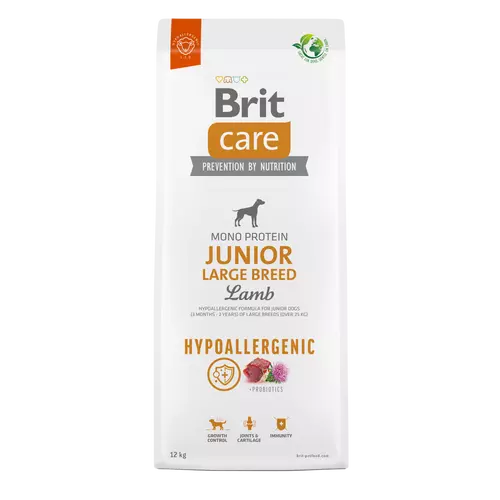 BRIT Care Kutyatáp -  Hypoallergenic  Junior Large Breed Lamb & Rice  3kg