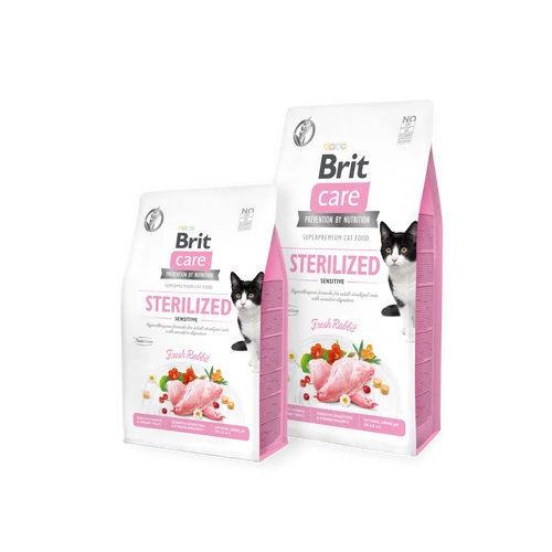 BRIT Care Macskatáp - Adult Sterilized Sensitive Rabbit Nyúl 7kg