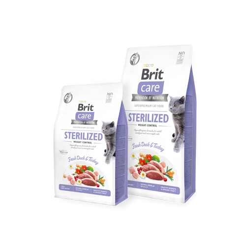 BRIT Care Macskatáp - Adult Sterilized Weight Controll Kacsa Pulyka 7kg