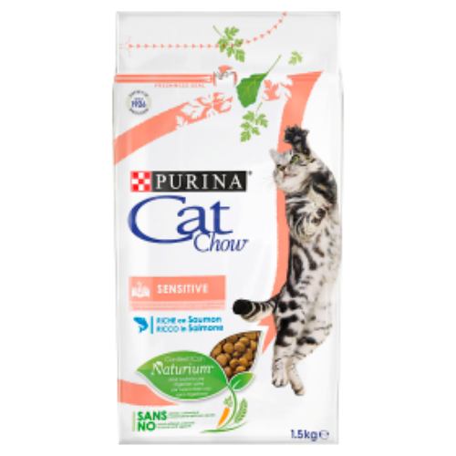 CAT CHOW Macskatáp - Adult Sensitive Lazacban Gazdag 15kg