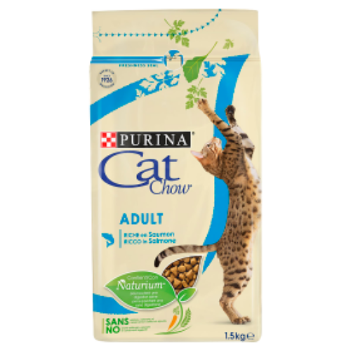 CAT CHOW Macskatáp - Adult Lazacban Gazdag  1,5kg