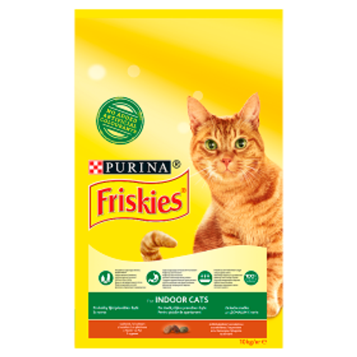 FRISKIES Macskatáp - Adult Indoor Csirkével és kerti Zöldségekkel 10kg