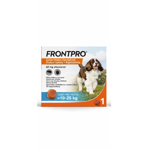 FRONTPRO Kutya Rágótabletta - Bolha Kullancs irtó (10-25kg) M 68mg x 1