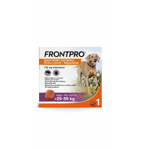 FRONTPRO Kutya Rágótabletta - Bolha Kullancs irtó (25-50kg) L  136mg x 1