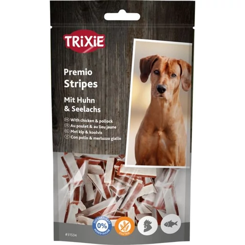 TRIXIE Kutya Jutalomfalat - Premio Stripes 75g Csirke-Hal